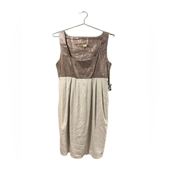 NWT Eva Franco Linen Shift dress With Glittery bodice sample sz 0 - Picture 1 of 7